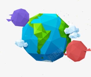 几何体地球png免抠素材_新图网 https://ixintu.com 几何 卡通 地球 宇宙 折纸 星球 科技 立体 行星