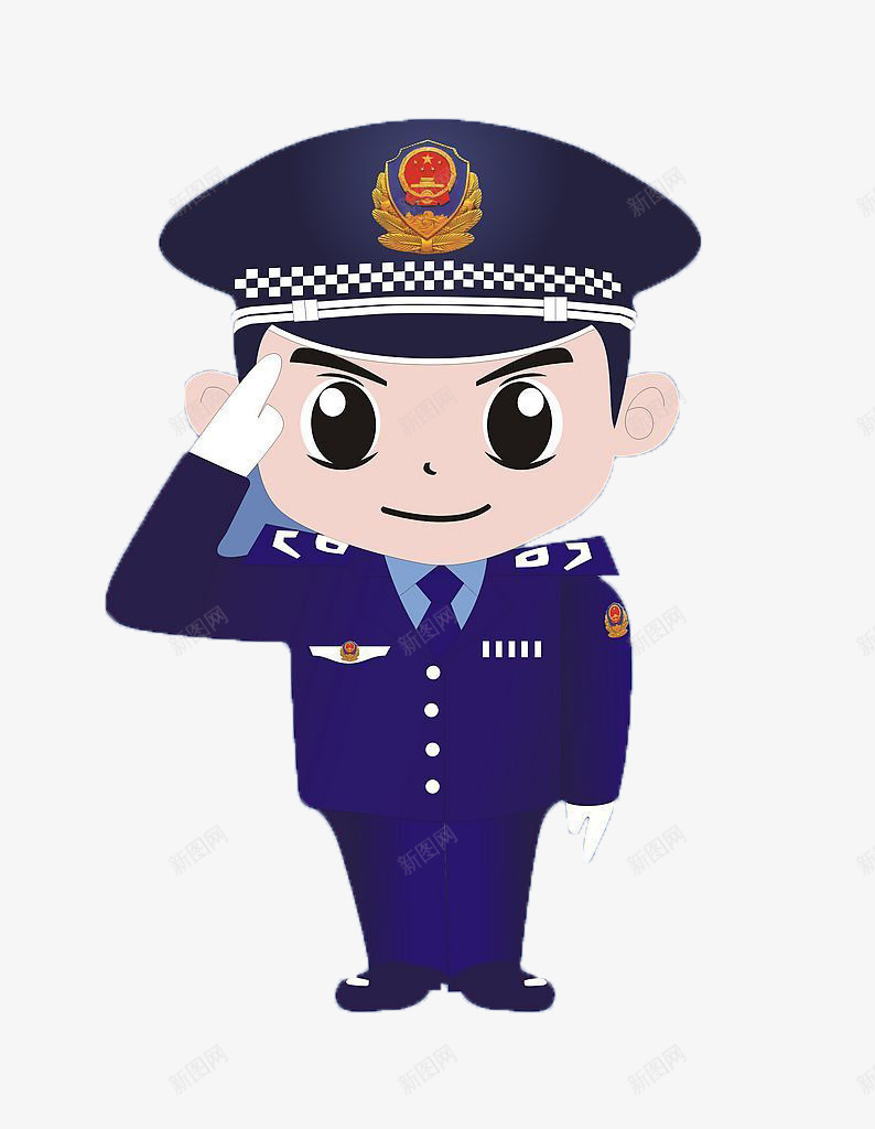 卡通交警叔叔敬礼png免抠素材_新图网 https://ixintu.com 交通治理宣传 广告插画 法制展板 活动 焦点 视频