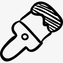 手绘施工工具洋镐画笔手绘工具图标高清图片