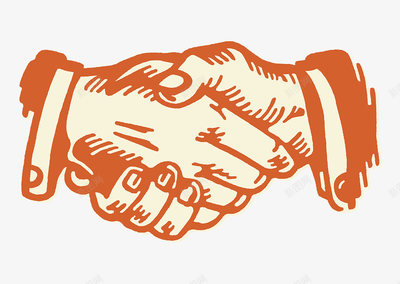手绘装饰插图双手相握png免抠素材_新图网 https://ixintu.com 两人握手 双手相握 商务合作 手绘 握手的两个人 装饰插图