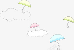 手绘公主伞雨伞背景高清图片