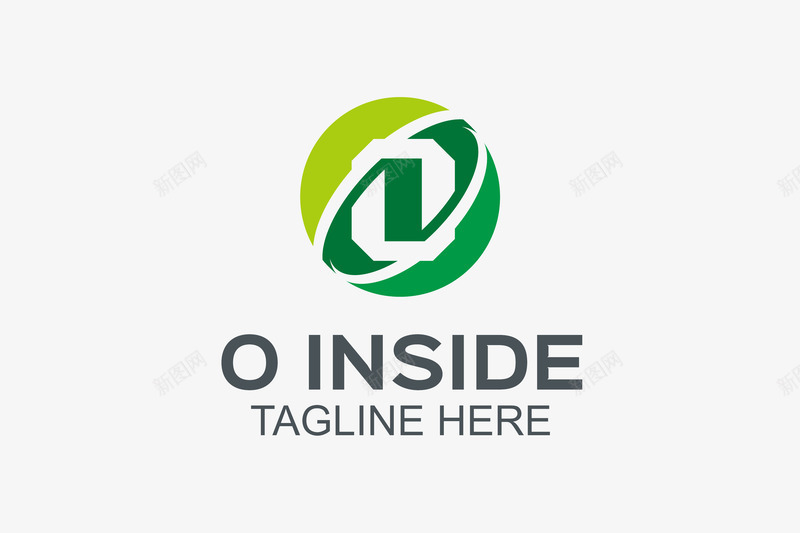 绿色的创意logo矢量图图标ai_新图网 https://ixintu.com logo 三种颜色 字母O 简约 精美 绿色 英文logo 设计感 矢量图