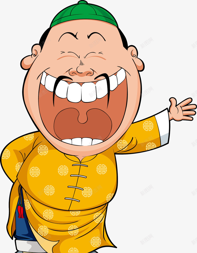 张嘴大笑的古人图png免抠素材_新图网 https://ixintu.com 卡通手绘 大 大笑脸 张嘴大笑 挥手 水彩 牙齿 男人 男士