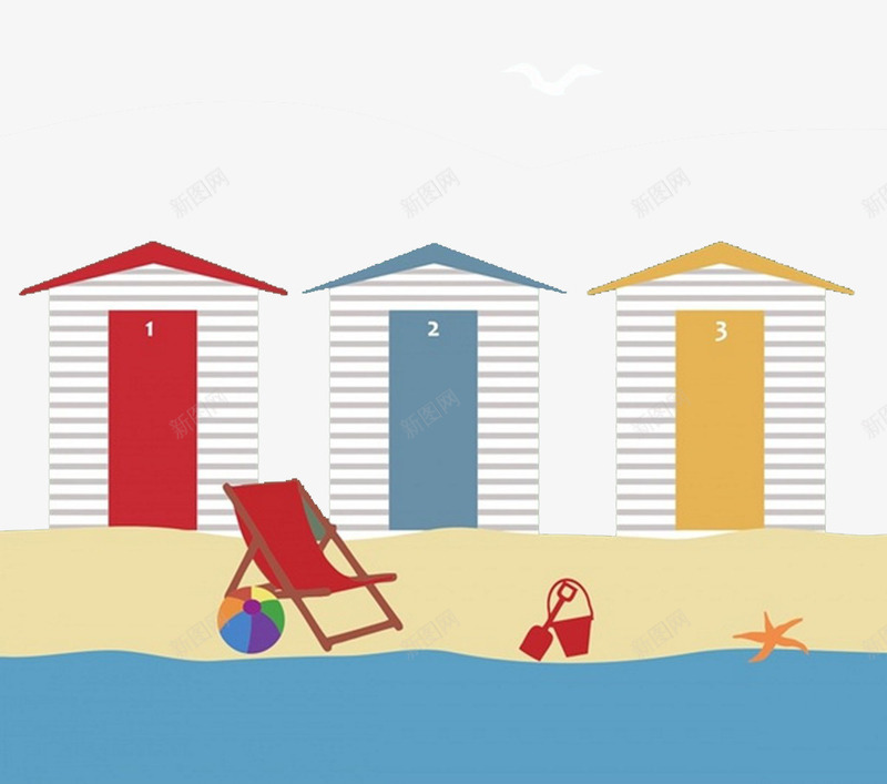 海边度假更衣室卡通png免抠素材_新图网 https://ixintu.com 卡通海边 度假 更衣室 海边卡通 海边度假 海边素材