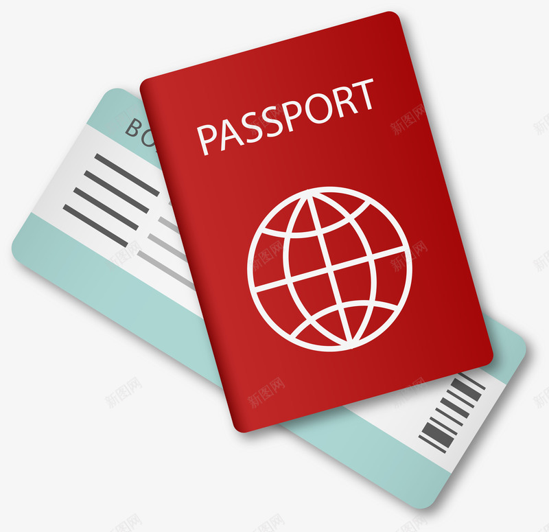 出行旅游度假护照png免抠素材_新图网 https://ixintu.com 出行旅游 卡通 度假旅行 护照 机票 矢量图案