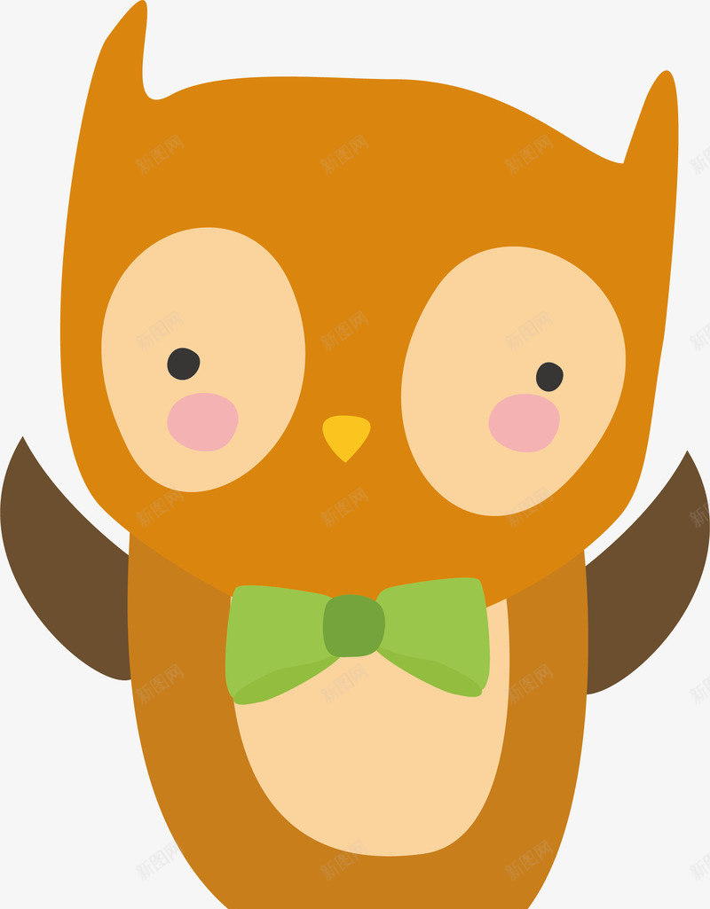 棕色小猫头鹰png免抠素材_新图网 https://ixintu.com 卡通 小动物 扁平化 棕色 猫头鹰 矢量图案