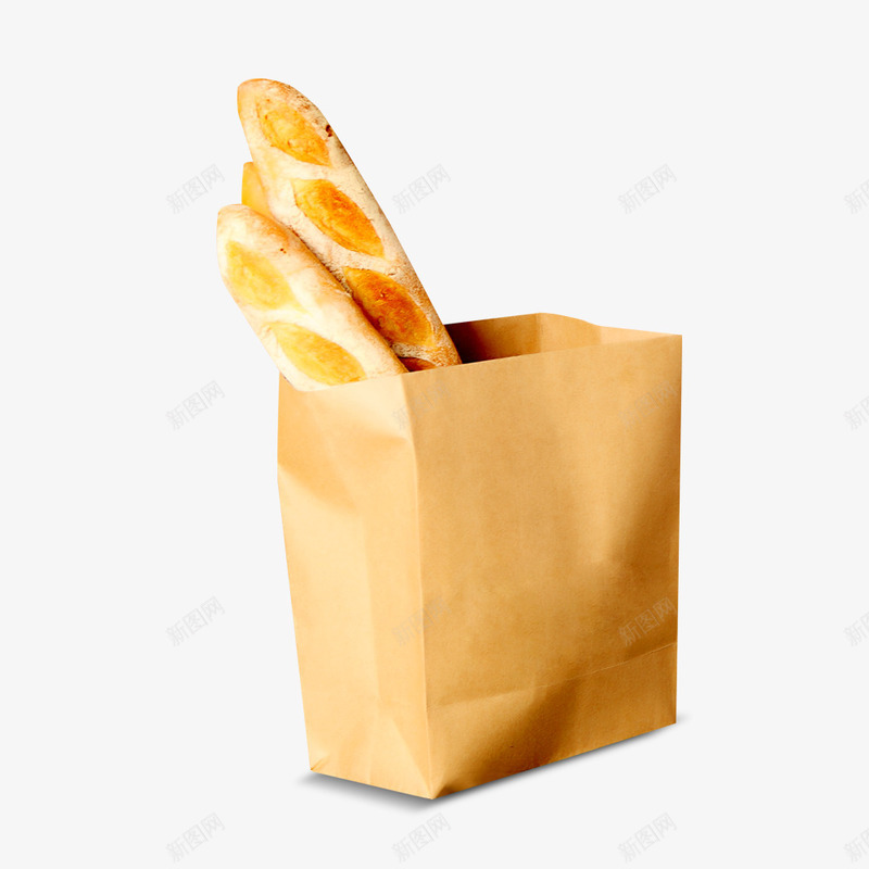 一袋面包png免抠素材_新图网 https://ixintu.com 纸袋 美食 面包 食品