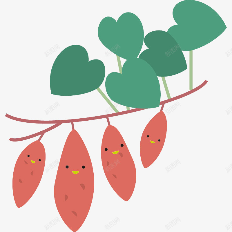 卡通一串微笑的可爱红薯插画png免抠素材_新图网 https://ixintu.com 一串红薯 农作物 卡通 图案 地瓜 地瓜叶 微笑 植物 番薯 番薯叶 红薯 红薯卡通 红薯叶 美味 蔬菜