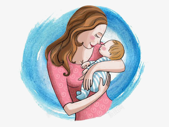 手绘母婴png免抠素材_新图网 https://ixintu.com 卡通 女人 妈妈 婴儿 手绘 插画