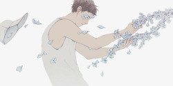 小清新手绘男生唯美手绘人物插画高清图片