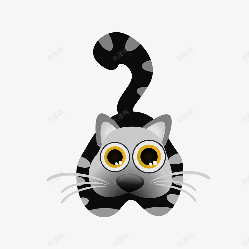 卡通小黑猫矢量图eps免抠素材_新图网 https://ixintu.com 动物 动物插画 卡通 卡通动物 可爱动物 小动物 小黑猫 矢量图