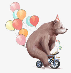 自行车踏板抓地骑车的熊高清图片
