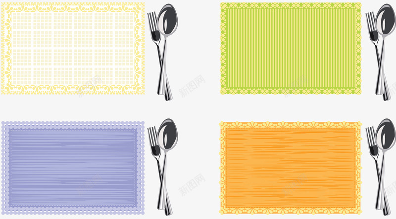 桌布以及餐具合集png免抠素材_新图网 https://ixintu.com 印刷图 合集 扁平化 手绘 手绘彩色 桌布 餐具