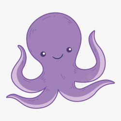 紫色小动物卡通可爱世界海洋日紫色八爪鱼矢量图高清图片