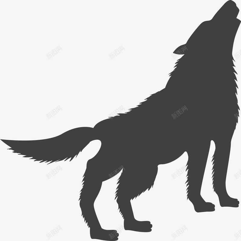 嚎叫的动物狼插画矢量图图标ai_新图网 https://ixintu.com 动物 动物狼设计 卡通 嚎叫 森林 狼插画 矢量图