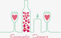 浪漫烛光浪漫晚餐插画高清图片
