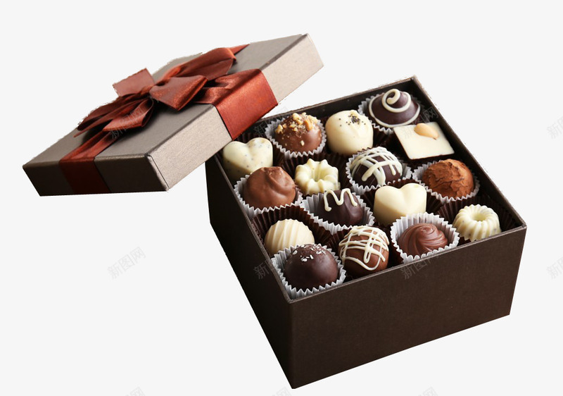 巧克力礼盒png免抠素材_新图网 https://ixintu.com 女孩 情人节 甜品 礼盒