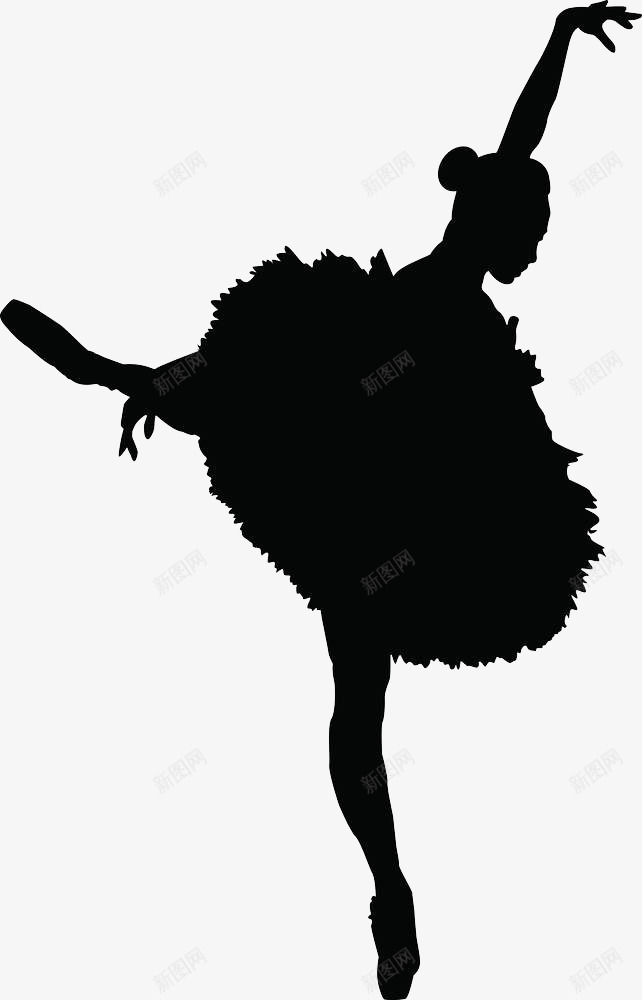 手绘黑色芭蕾舞者剪影png免抠素材_新图网 https://ixintu.com 服装 舞蹈 芭蕾 芭蕾舞者 芭蕾裙 裙子 跳舞 黑色剪影