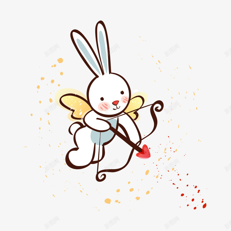 七夕节兔子png免抠素材_新图网 https://ixintu.com 七夕节 丘比特之箭 兔子 兔子简笔画 动物 卡通兔子 情人节 节日 节日元素