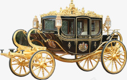 马车的车轮黄金装饰的欧式马车高清图片