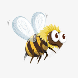 插图眼睛观察黄色蜜蜂卡通插画矢量图高清图片