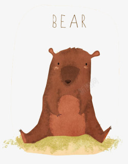 棕熊插画设计手绘棕熊高清图片