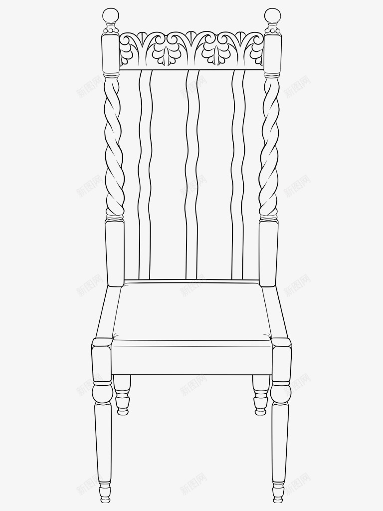 卡通手绘黑色的椅子png免抠素材_新图网 https://ixintu.com 凳子 动漫动画 卡通手绘 椅子 艺术 黑色的