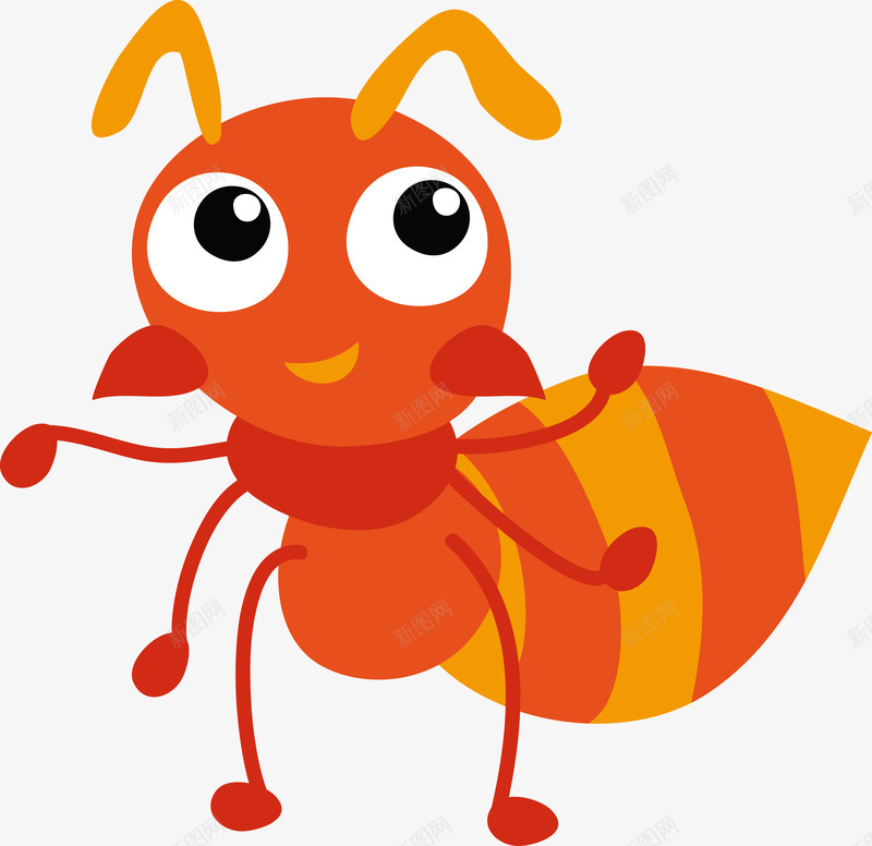 卡通蚂蚁png免抠素材_新图网 https://ixintu.com 儿童画 插画 昆虫 红色 蝼蚁