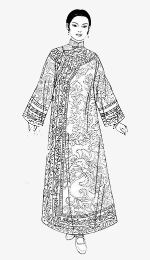 中国传统服装png免抠素材_新图网 https://ixintu.com 中国服饰 传统服装 手绘线稿 服装设计