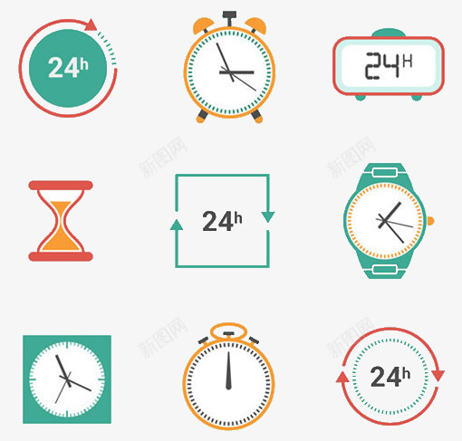 时间图标psd_新图网 https://ixintu.com 图标 手表 时钟 沙漏