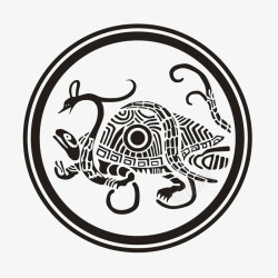 上古神兽精卫中国上古代神兽玄武印章图标高清图片