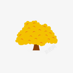 黄色简约树木素材
