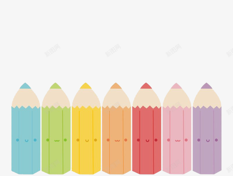 七种颜色的铅笔卡通png免抠素材_新图网 https://ixintu.com 卡通 笑脸 红色铅笔 绿色铅笔 蓝色铅笔 铅笔 黄色铅笔