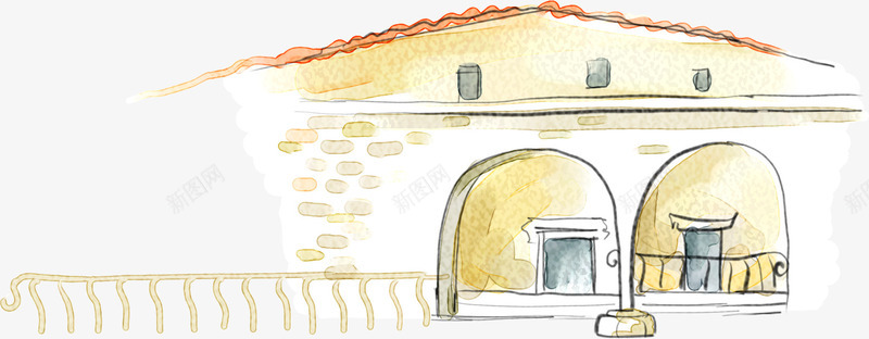 手绘房屋花园png免抠素材_新图网 https://ixintu.com 房屋 素材 花园