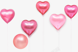 图案墙粉色情人节爱心气球高清图片
