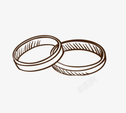 结婚指环戒指素描高清图片
