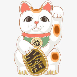 手绘招财猫素材