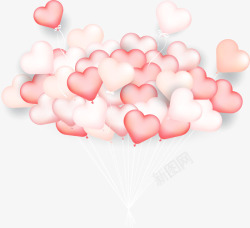 密集爱心情人节密集爱心气球高清图片