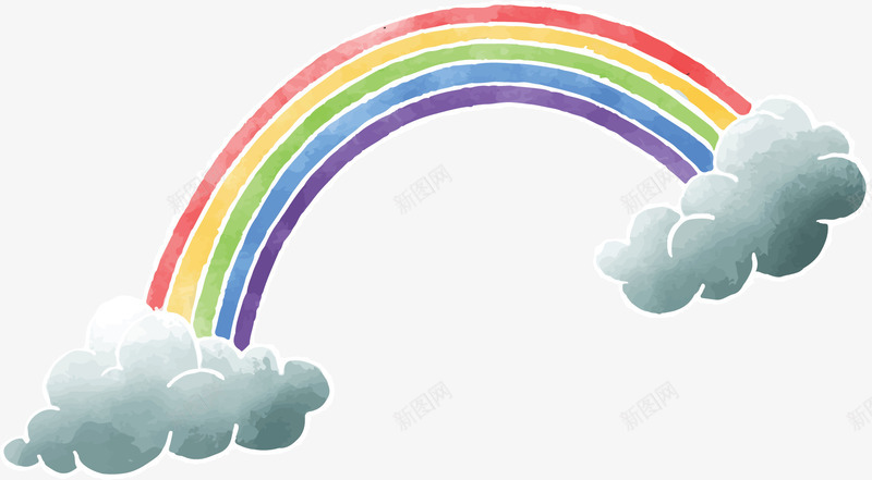 可爱手绘云端彩虹矢量图ai免抠素材_新图网 https://ixintu.com 云端彩虹 彩虹 彩虹桥 手绘彩虹 矢量png 美丽彩虹 矢量图