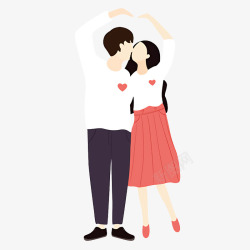 浪漫小情侣图组卡通小情侣亲吻额头贺卡高清图片