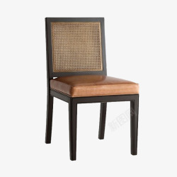 现代中式单椅现代皮革椅子高清图片
