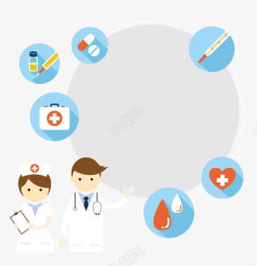 医疗图表插画医生护士图标图标