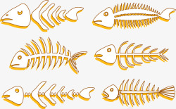 骷髅骨头鱼刺插画矢量图高清图片