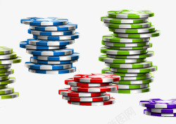 彩色筹码赌博筹码合集高清图片