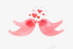 爱情鸟装饰画水彩爱情鸟高清图片