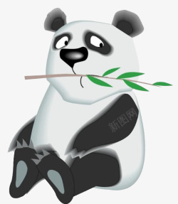 手绘中国风熊猫素材