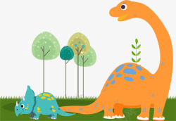 小恐龙设计手绘清新恐龙装饰插画矢量图高清图片