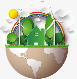 半球装饰半球形风车绿色环保矢量图高清图片