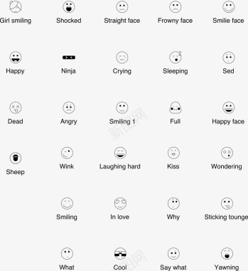 笑脸表情线型图标图标