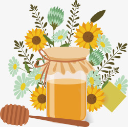 蜂蜜插画插画蜂蜜瓶子矢量图高清图片